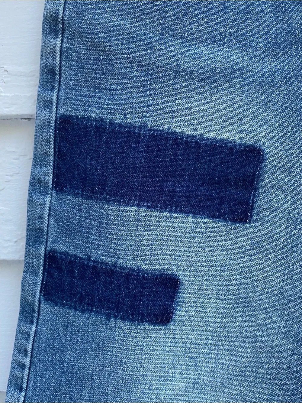 One Teaspoon Denim 720s Long Length Shorts Wide Leg Front Shadow Patch Detail